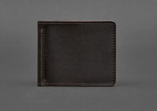 Мужской кожаный портмоне коричневый 1.0 зажим для денег - фото 1