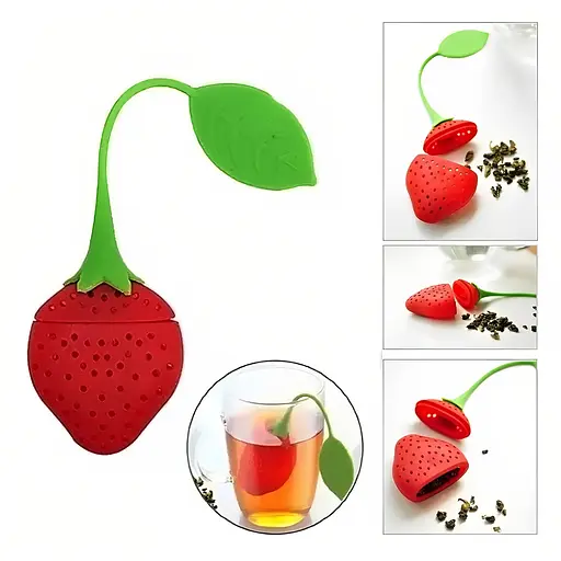 Заварник ситечко для заваривания для чая силиконовый в виде фруктов, Kitchen Master Красный 84709 - фото 2