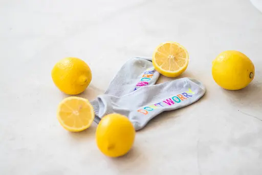 Набор носков 3 пары короткие с принтом Don`t worry, Be happy бесшовные ORGANIC cotton JILL ANTONY 38-40 - фото 3