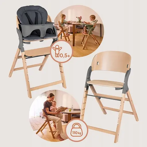 Багатофункціональний стільчик Lionelo Megan Grey Wood (LO-MEGAN GREY WOOD) - фото 2