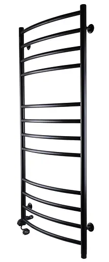 Электрический полотенцесушитель Unio LDE EL 1200-500-12 BLK Лесенка Дуга Элит черный, Черный матовый, Левое, Механический - фото 2