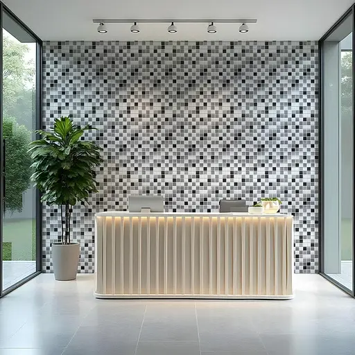 Декоративная панель ПВХ 960х480х4мм Черно-белая мозаика SW-00001432 - фото 5