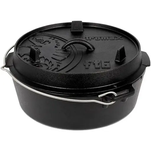 Котел-жаровня чугунная Petromax Dutch Oven ft6 плоское дно 5.5 л (1017-ft6-t)