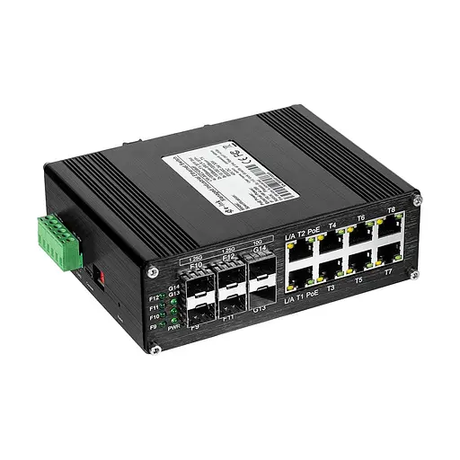 PoE-коммутатор 14-портовый управляемый L2+ E-LINK ETH-IMC2408MP гигабитный с 8 портами PoE, 240W (73-00150) - фото 10