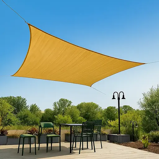 Тент навіс затіняючий квадратний 5х5м Оксфорд (Бежевий)