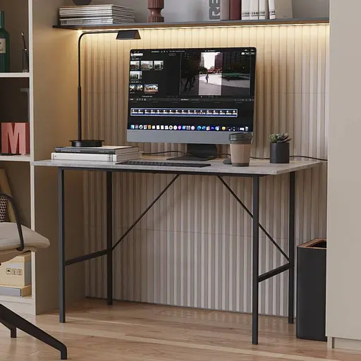 Стіл письмовий LINE Тайм Ferrum-decor 750x1000x500 Чорний метал ДСП Бетон 16 мм (FRD-104870)