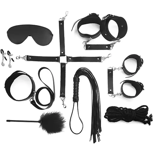 Набір Art of Sex - BDSM Set LeaTher, 10 предметів, натуральна шкіра, Чорний - фото 2