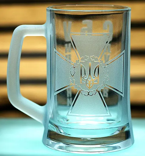 Пивний келих 660 мл СБУ з гравіюванням  Кухоль Служба безпеки України Подарунок військовослужбовцю співробітнику СБУ - фото 1