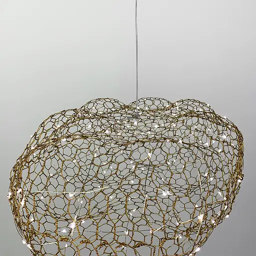 Дизайнерская декоративная золотая люстра-облачко Line.F Длина 60 см - фото 7