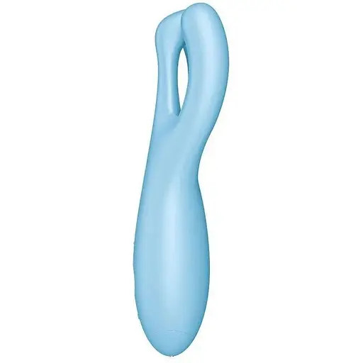 Клиторальный смарт вибратор Satisfyer Threesome 4 Blue с тремя пальчиками - фото 3
