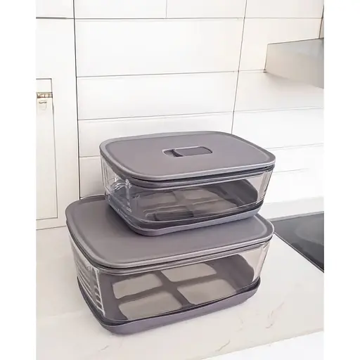 Харчовий контейнер Vittora скляний з силіконовою кришкою 1400 мл VT-8814, 1 шт. (135691) - фото 2