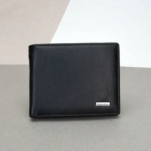 Кошелек мужской кожаный на магните Mario Dion 208E черный - фото 1