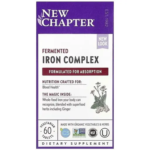 Ферментований комплекс заліза New Chapter Fermented Iron Complex 60 капсул