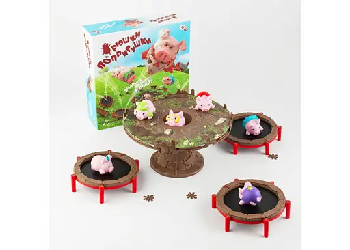 Настольная игра Fun Games Shop Хрюшки - Попрыгушки (Pigs on Trampolines) (укр.) (FGS63) - фото 6