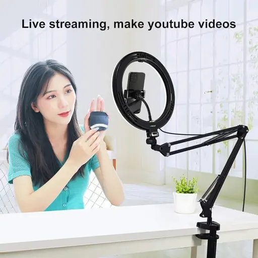 Кільцева USB LED лампа Puluz PKT3090B 10,2" зі струбциною - фото 9