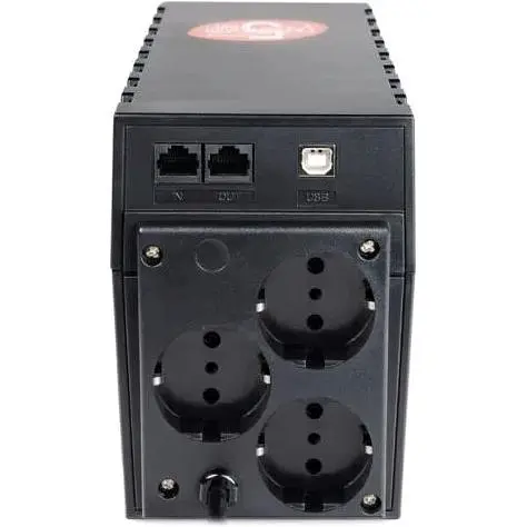 Джерело безперебійного живлення PowerCom RPT-600AP Schuko, 600 ВА, 360 Вт, лінійно-інтерактивний, AVR - фото 2