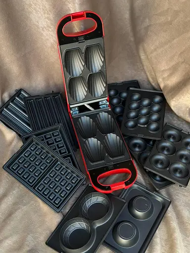 Мультимейкер 6в1 Sokany SK-BBQ-836 двосторонній пекар з антипригарним покриттям 700Вт Червоний - фото 6