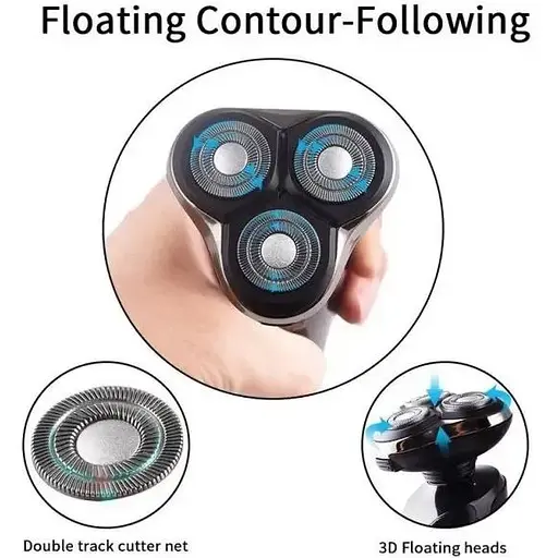 Бритва електрична на 3 плаваючі головки DSP 60017 Роторна Електробритва чоловіча для вологого та сухого гоління - фото 6