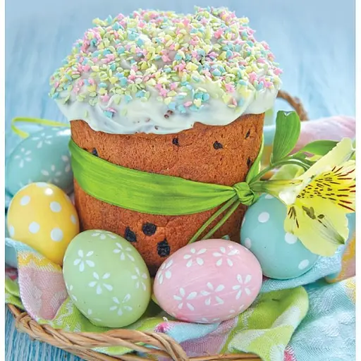 Серветки паперові Silken пасхальні Великодня паска з крашанками 33 x 33 см 18 шт. - фото 1