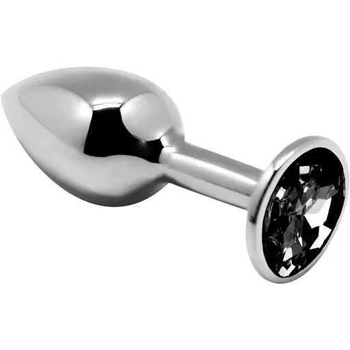 Металева анальна пробка Alive Mini Metal Butt Plug з кристалом Black L