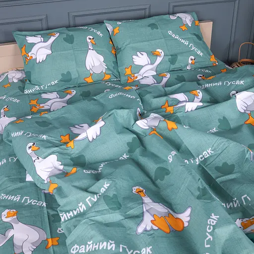 Пододеяльник MirSon Happy Duck бязь 175х210 см бирюзовый (2200013128755) - фото 5