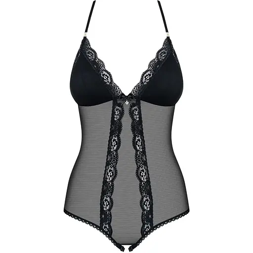 Сетчатый боди с открытыми ягодицами Obsessive 841-TED-1 teddy S/M, черный
