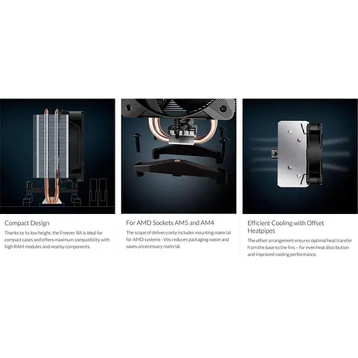Кулер для процессора Arctic Freezer 8A SAM5/SAM4 Black (ACFRE00161A) - фото 9