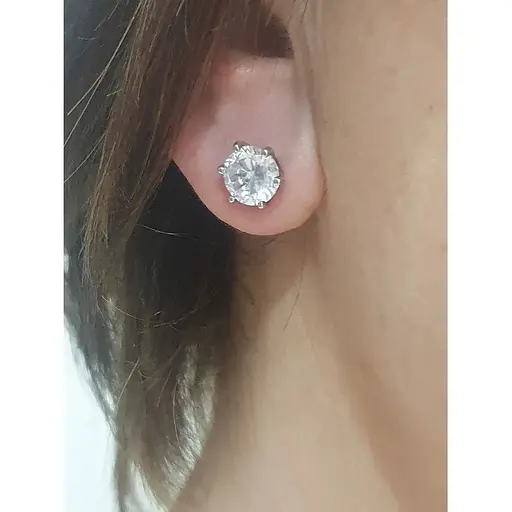 Серебряные пуссеты Tango с фианитами. 520239С - фото 2