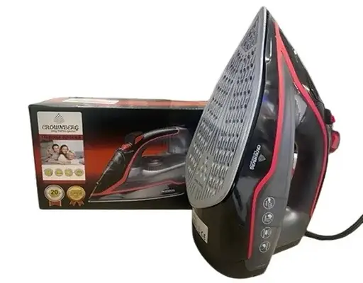 Прасувальна праска Crownberg CB-7451 Антипригарне покриття 2000 Вт Вертикальне відпарювання Чорний/Червоний - фото 1