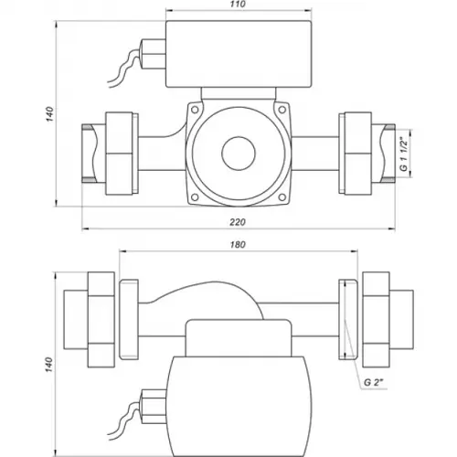 Циркуляційний насос Optima OP32-80AUTO 180 мм. (+гайки) - фото 2