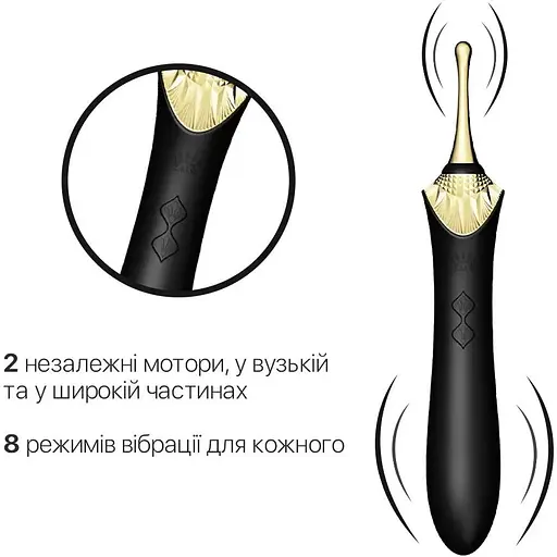 Вагінально-кліторальний вібратор Zalo - Bess Obsidian Black - фото 3