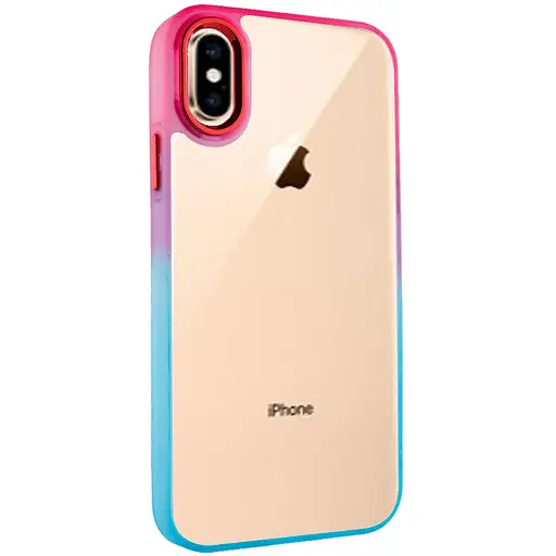 Чехол TPU+PC Fresh sip series для Apple iPhone XS Max 6.5 Бирюзовый/Розовый