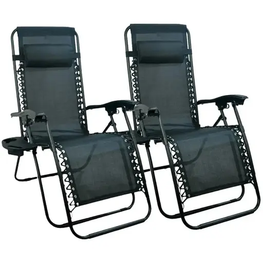 Шезлонг комплект крісло пляжне Jumi Zero Gravity max 120 кг 2 шт. - фото 1