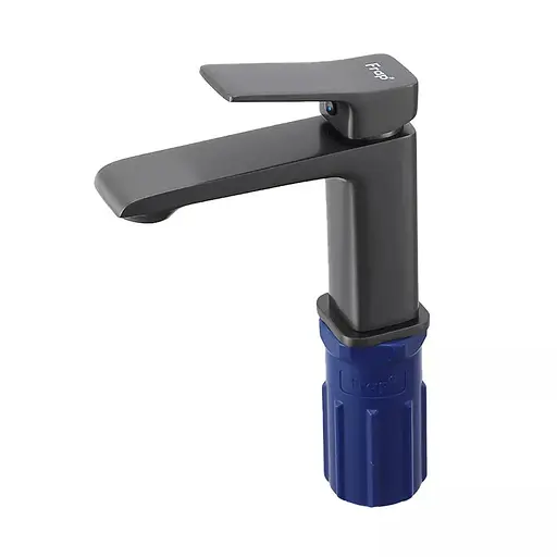 Змішувач для умивальника литий вилив збройова сталь Frap F1084-9 Графітовий хром - фото 2