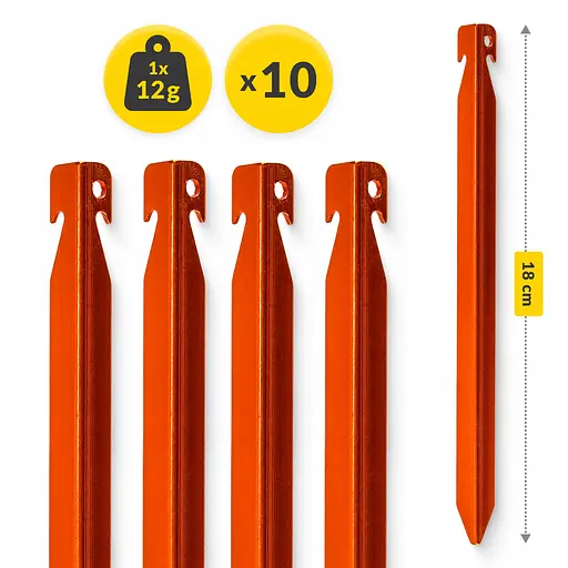 Набір кілочків для намету Mountain Goat алюмінієві 18 см, V-подібні 10 шт (P-5905973406895) - фото 8