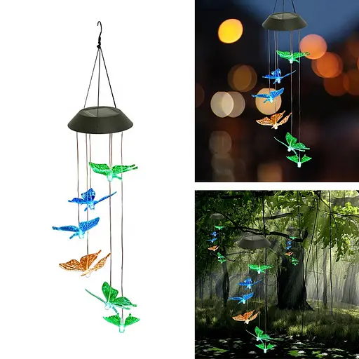 Светильник ночник Butterfly Led Solar на солнечной батарее 16 режимов colors - фото 2