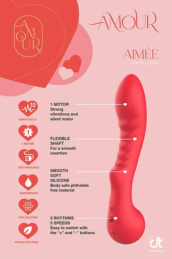 Вібратор Dreamtoys Amour Aimee 22 см червоний - фото 4