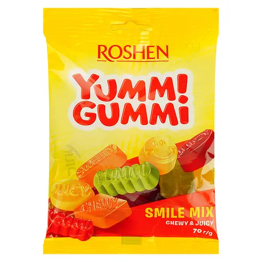 Конфеты Roshen Yummi Gummi Smile Mix желейные 70 г (939968)