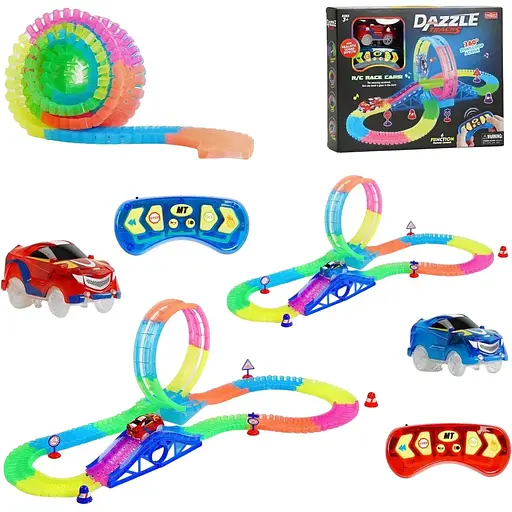 Автотрек 132 на радиоуправлении длина трассы 348 см со световыми и звуковыми эффектами 24/2 канала в коробке