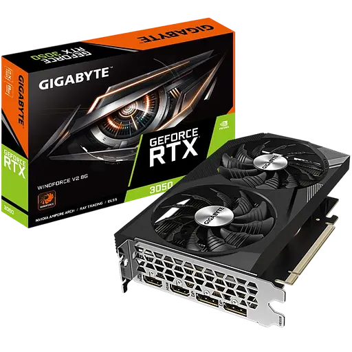 Видеокарта GeForce RTX 3050 8GB Gigabyte WindForce V2 (GV-N3050WF2V2-8GD) - фото 1