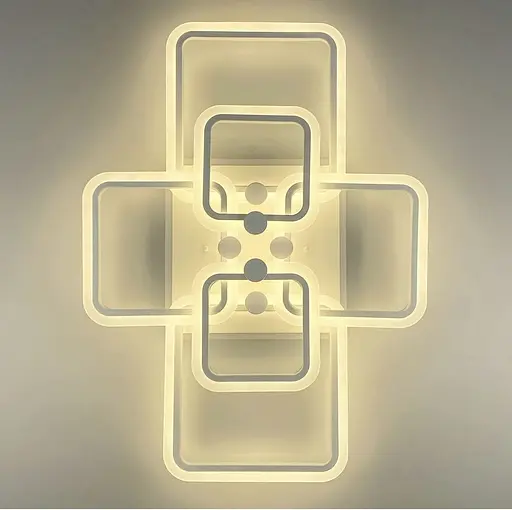 Світлодіона LED люстра на 2+2+2 ріжки квадратної форми Line.F RGB підсвітка є - фото 4