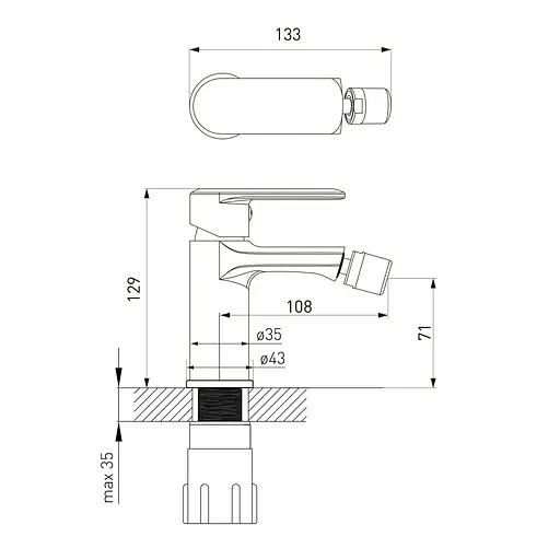 Смеситель для биде cromo Volle Fiesta 1534.020101 Хром - фото 2
