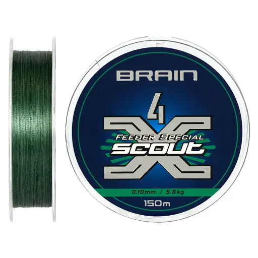 Шнур Brain Scout 4X 150 м (deep green) 0.100 мм 5.8 кг
