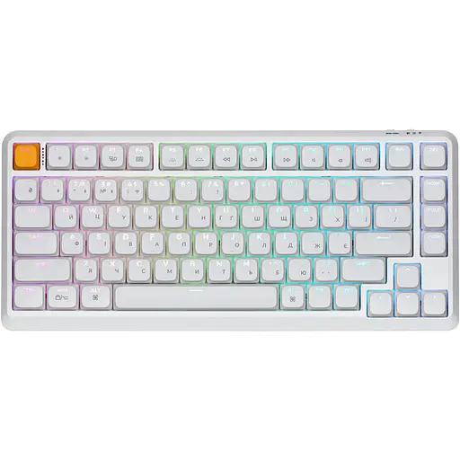 Keychron Клавіатура механічна J1 82Key, K pro Red, WL/BT/USB-A, QMK, Hot-swap, EN/UKR, RGB, білий