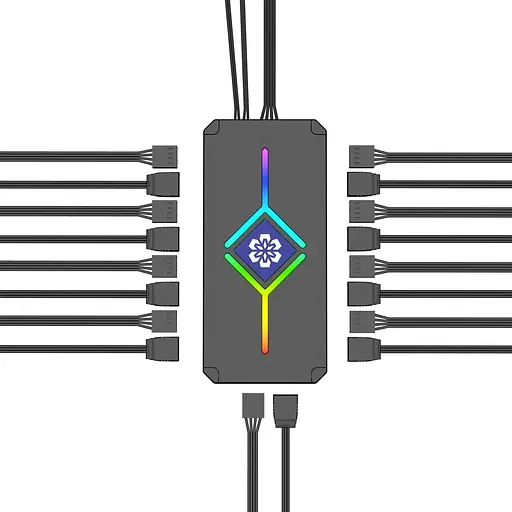 Контролер Coolmoon PWM ARGB controller (H9 BLACK) BLACK - фото 8