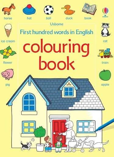 First 100 Words in English. Colouring Book