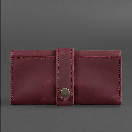 Кожаное женское портмоне 3.0 бордовое Crazy Horse - фото 6