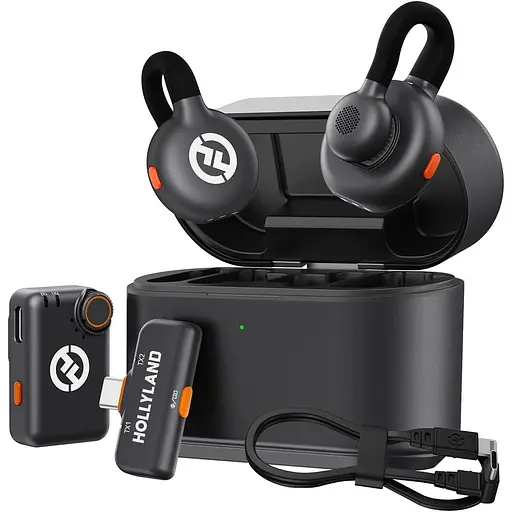 Бездротовий мікрофон Hollyland Lark M2S Combo камера RX+USB-C RX+ кабель Lightning для iPhone/камери/Android/ПК