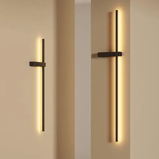 Світильник бра палка 100 см 20W метал (Чорний мат) - фото 7