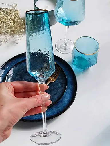 Келих для шампанського Olens Бірюза 180 мл GXF01A-B - фото 4